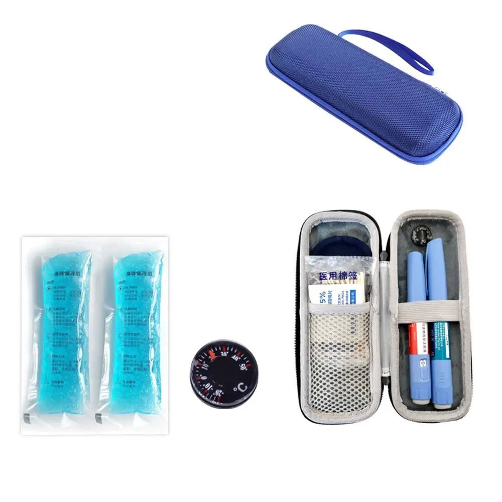 gaine réfrigération bleu flocons neige moderne sac isolation pilules insulin diabète refroidissement travel organizer