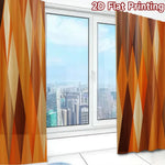 rideau imprimé géométrique orange marron salon moderne triangles opaques
