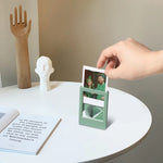 cadre photo moderne adhésif vert bleu rose violet mat opacité photos instantanées instax mini