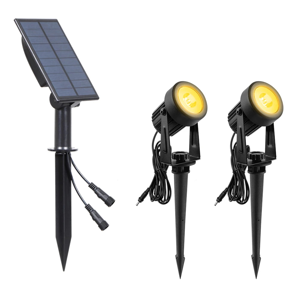 projecteur solaire led ip65 moderne noir matextérieur câble controle rgb autonomie