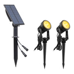 projecteur solaire led ip65 moderne noir matextérieur câble controle rgb autonomie