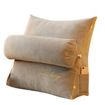 coussin multifonctionnel velours uni jaune bleu marine gris moderne amovible poche smartphone 45x20cm