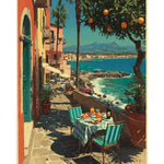 peinture numérique adulte paysage village côtes toile moderne kit géométrique guide couleurs