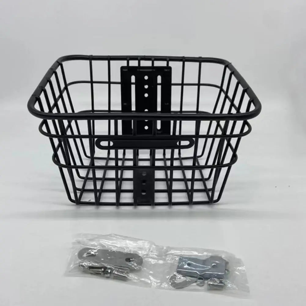 panier avant vélo noir acier fixations large capacité classique utilitaire