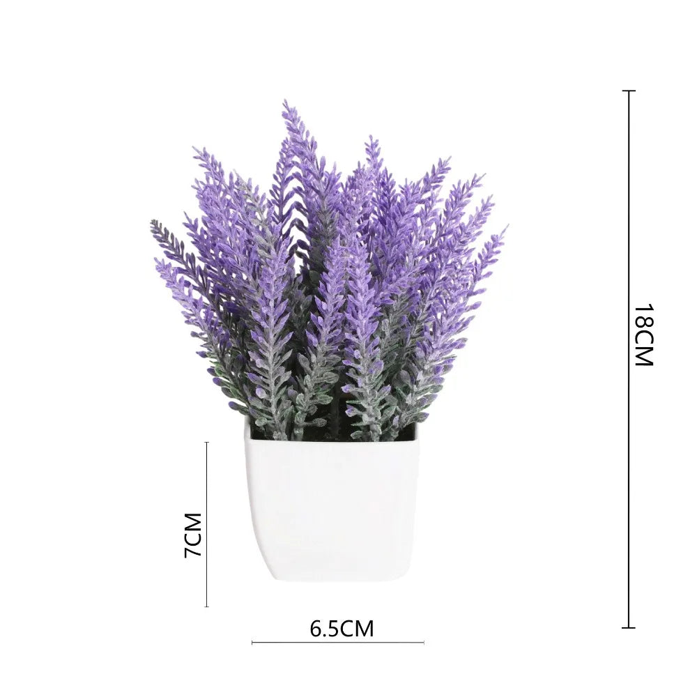 plantes artificielles branche verte feuilles blanches violette moderne extérieur accroché pot carré blancDecorationTable