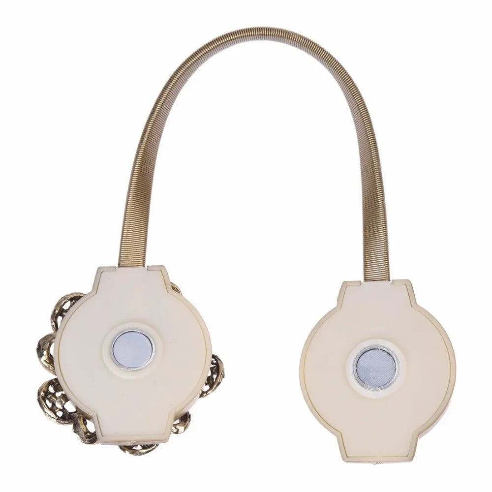 rideau magnétique fleur clips argent doré moderne élégant chambre fixations