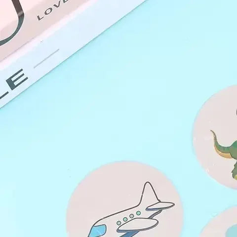 autocollants aimants multicolores dessins animés cartoon fée dinosaure lapin éléphant zèbre enfants urinoir thermochromique