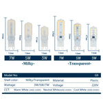 ampoule led g9 220v milky transparent moderne 3w 5w 7w 30000h lumens chambre salon