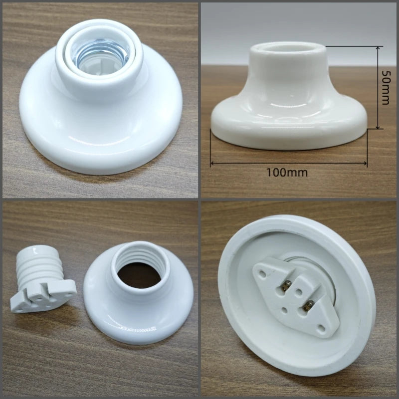 supports lampe céramique moderne blanc noir crème eyelets fixes haute temperature