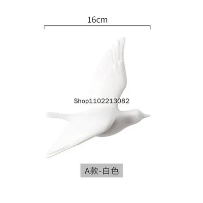 décoration murale moderne or argent blanc oiseaux céramique adhésif minimaliste