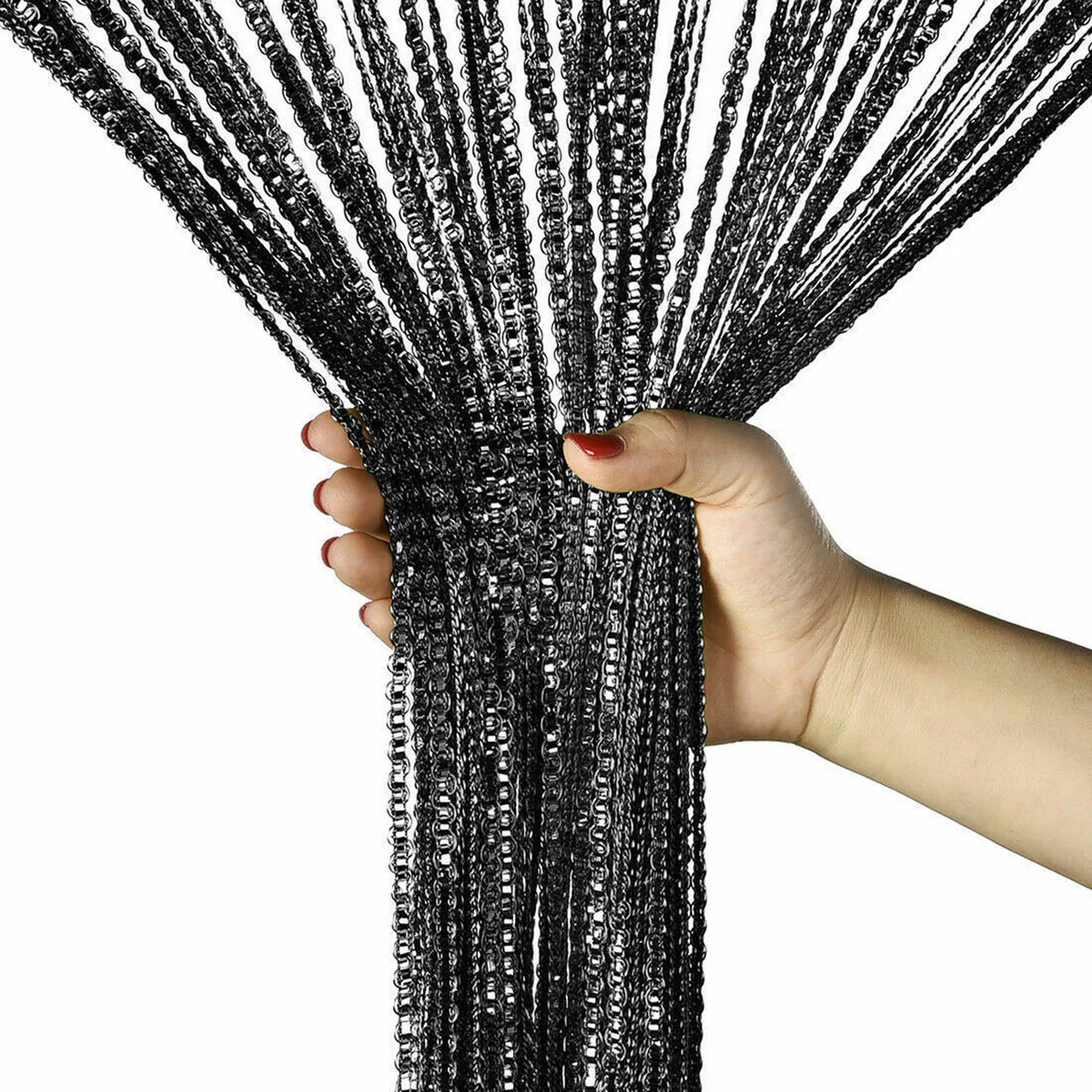 rideau decoratif boheme multicolore franges metalliques translucides barre superieure 200cm hauteur 100cm largeur