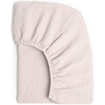 drap housse berceau coton rayures horizontales beige marron clair vert pastel rose pâle gris