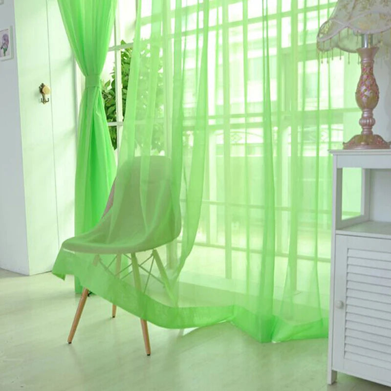 rideaux voilage couleurs variées tissu franges verticales translucides bohèmes liens dattache moderne maison