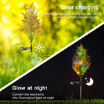 décoration extérieure solaire arbres lumineux couleurs rgb moderne branches feuilles festive