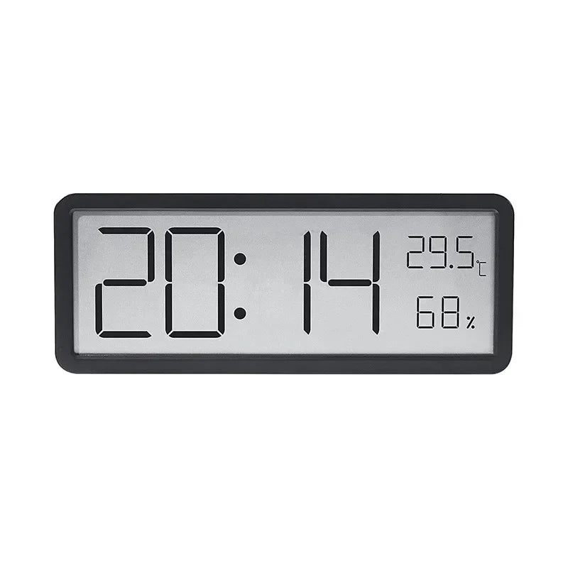 horloge murale numérique moderne affichage heure température humidité noir blanc