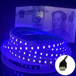 ruban led uv bleu perforé moderne adhésif câble usb 5v 60leds