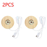 base lumineuse led bois naturel moderne câble usb interrupteur adhésif minimaliste chambre blanc