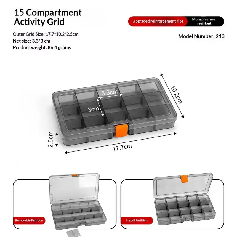 boîtes rangement détachables gris orange modernes compartiments outils bricolage maison organisation bijoux