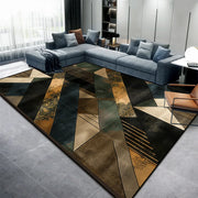 tapis géométrique moderne polypropylène noir marron doré vert violet beige gris