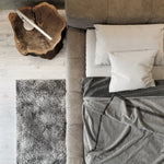 lit moderne velours gris chambre coucher bois minimaliste italien 1800mm