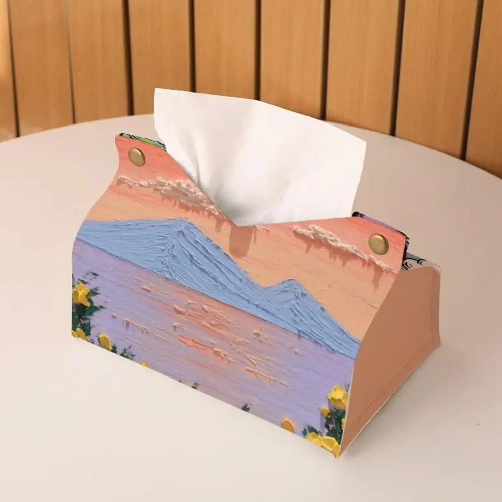 boîte mouchoirs moderne fleurs décorative rose blanche bleue verte jaune