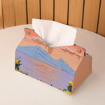 boîte mouchoirs moderne fleurs décorative rose blanche bleue verte jaune