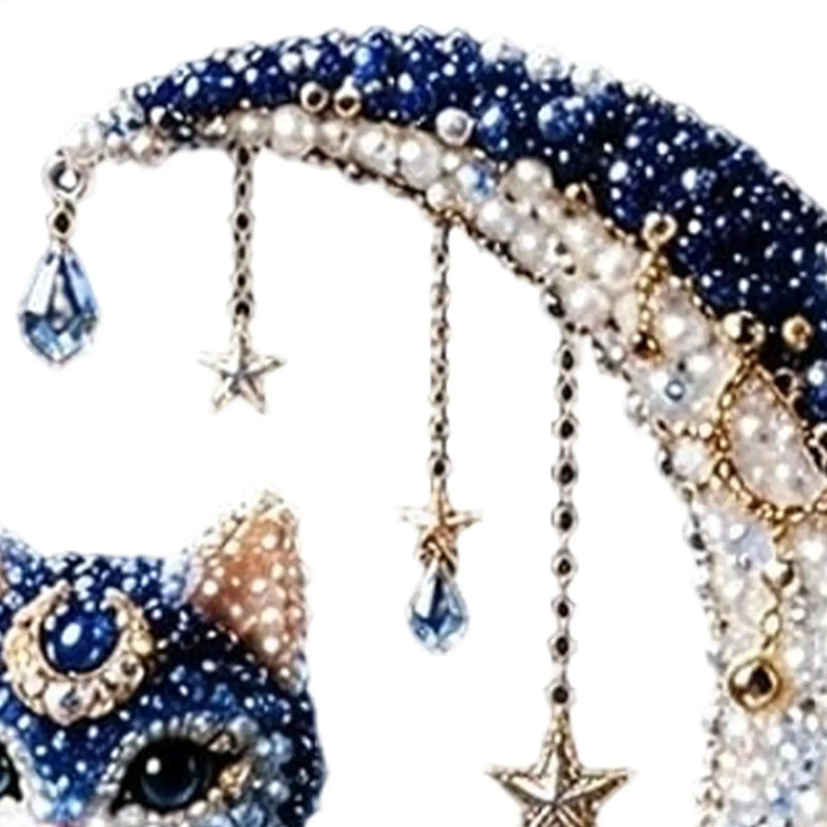 bijoux artisanal assembler cristaux motifs floraux bleu blanc doré maison