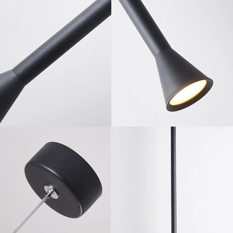 Lampes suspendues modernes cylindriques cloche noir blanc minimaliste chambre salon étude