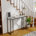 table d'appoint moderne marbre blanc gris fer pieds ajustables salon entrée hall