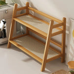 étagère deux niveaux bois naturel claire structure barreaux latéraux moderne vis fixations cuisine rangement