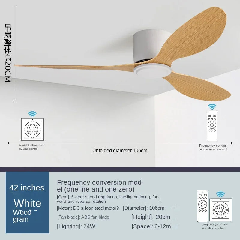 ventilateur led moderne blanc noir bois télécommande lumineuse salon cuisine chambre
