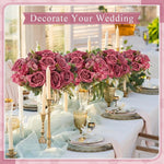 décoration intérieure bouquet fleurs artificielles soie rouge rose blanc modernes élégantes mariage anniversaire chambre