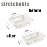 organiseur réfrigérateur rose bleu blanc grille perforations moderne clips pliables.storage.box.frigo