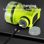 lampe frontale plongée sous marine led vert noir étanche ipx8 rechargeable 180deg
