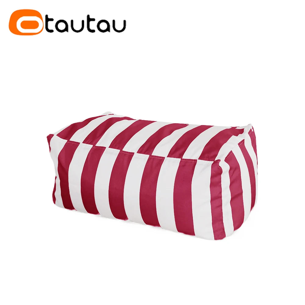 coussin d'assise jardin rayures beige blanc moderne piscine extérieur housse fauteuil plage grande