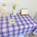 nappe rectangulaire carreaux bleu clair rose moderne polyester maison mariage fête
