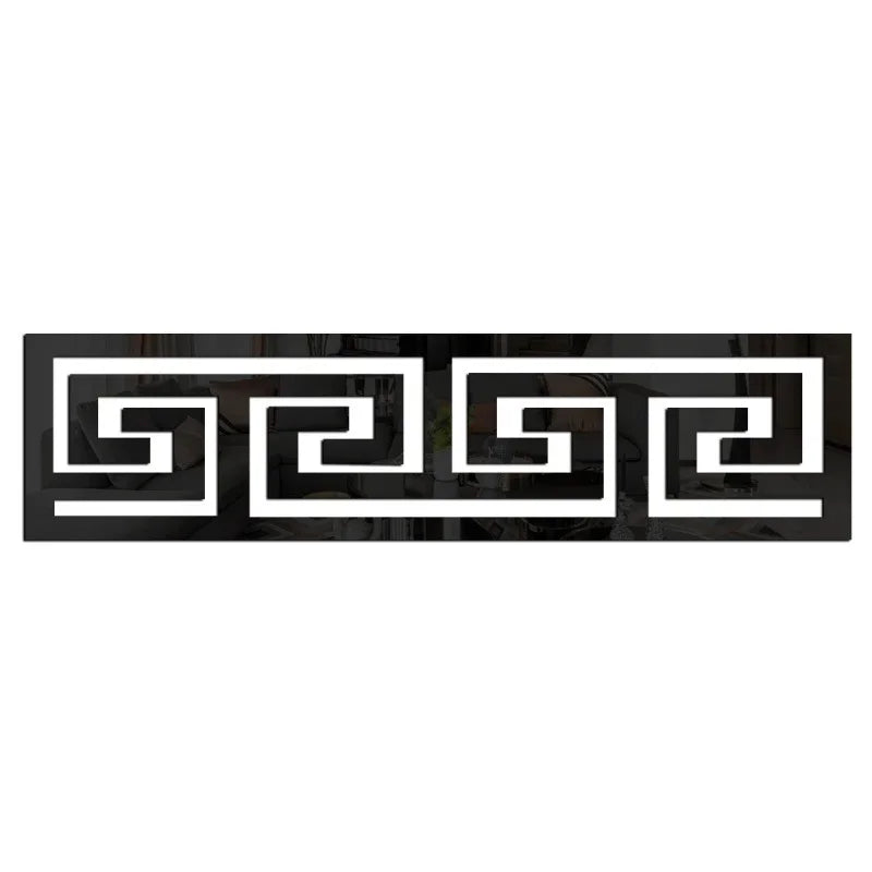 décoration murale adhésive miroir géométrique 12 pièces noir or argent modernes