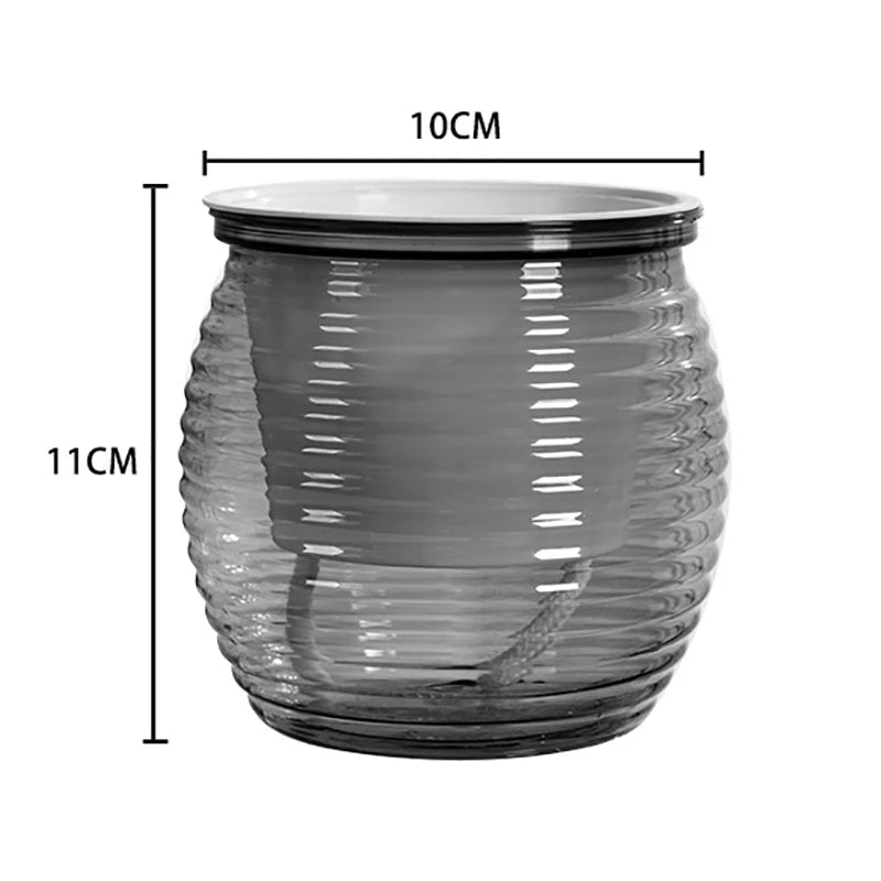 pot plantes moderne rayures horizontales gris orange rouge blanc