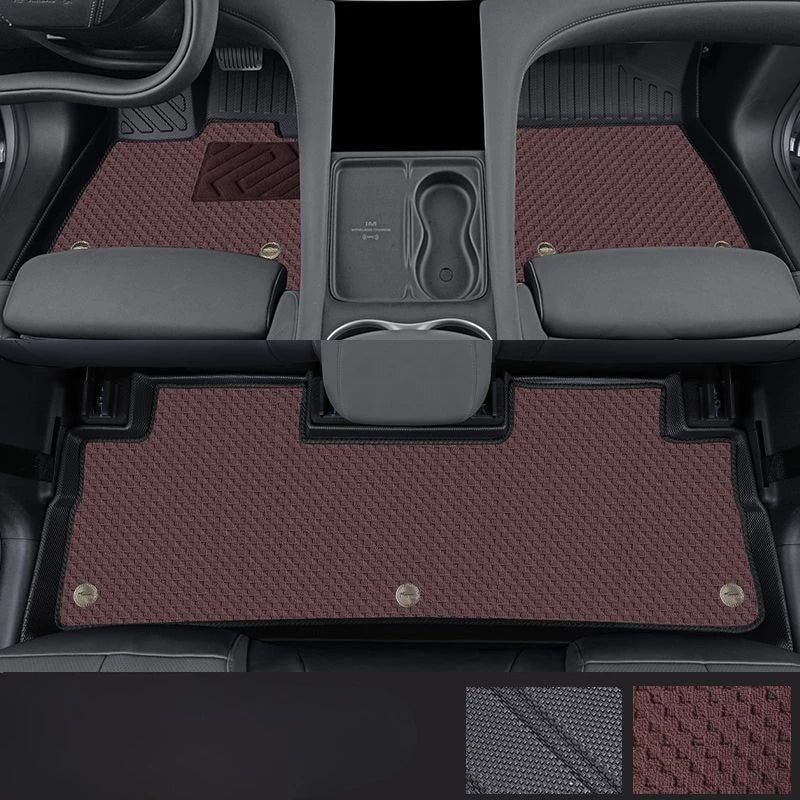 tapis sol voiture noir texture géométrique moderne clips imperméable résistant usage full body wrap