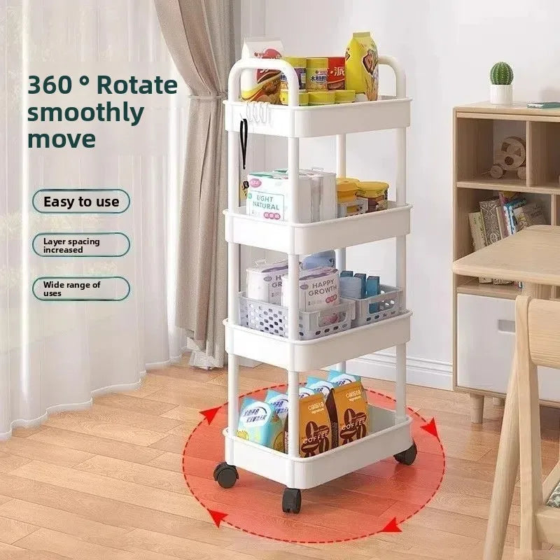 chariot rangement moderne 360° rotatif noir paniers respectueux environnement