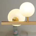 suspension lumineuse moderne boules translucides or blanc ampoules led 12 têtes cuivre