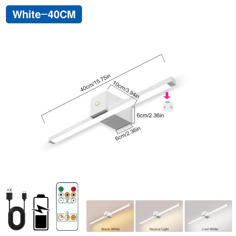 Lampe LED rechargeable interrupteur tactile moderne blanc noir 6000mAh variable