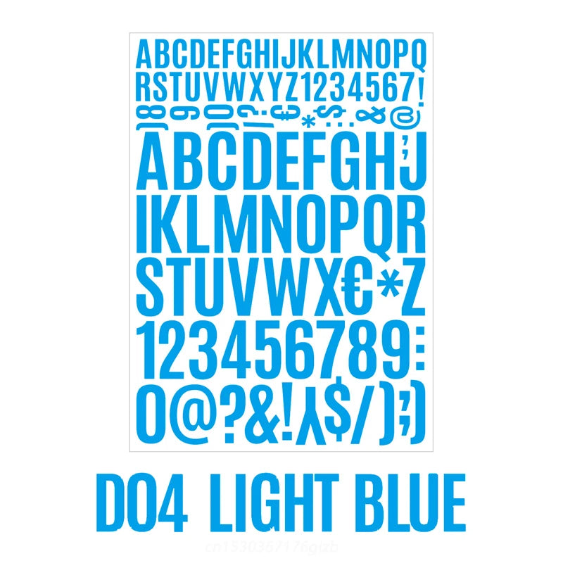 sticker autocollant lettre chiffre symbole multicolore classique deco papeterie scrapbooking journal agenda planificateur álbum