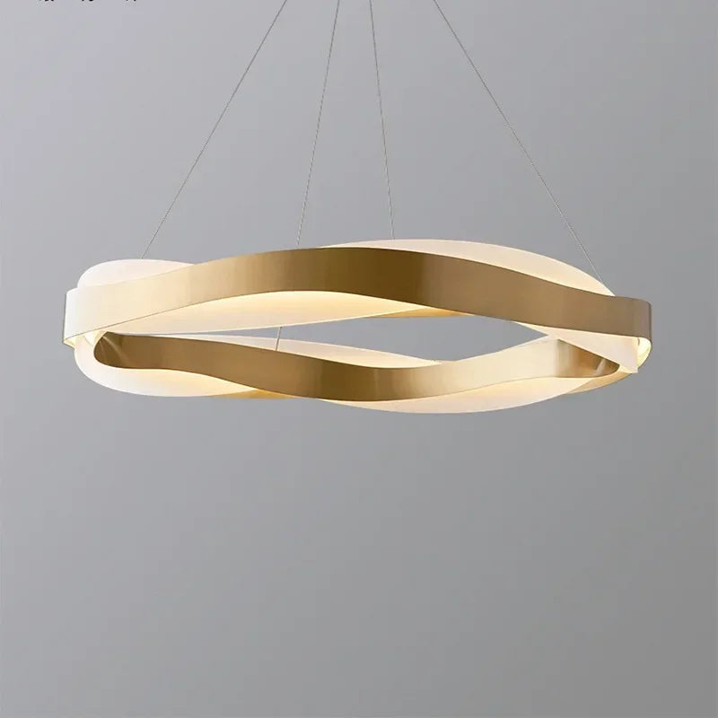 suspension lumineuse moderne or blanc acier inoxydable 65cm 80cm 95cm led 6000k 4200k 3000k