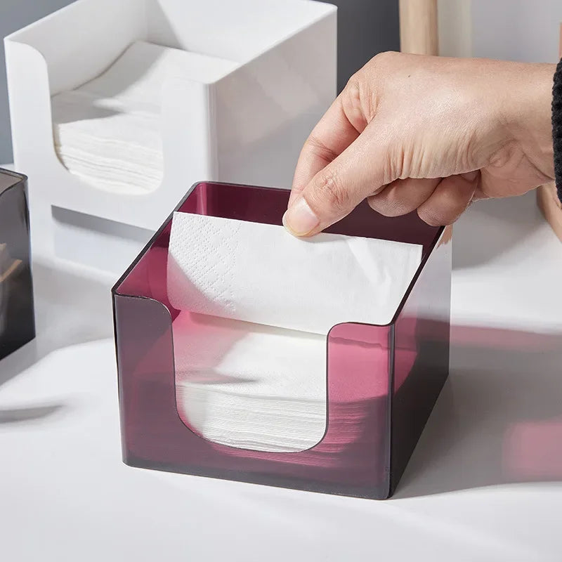 boîte serviettes violet moderne transparente minimaliste sans fixation