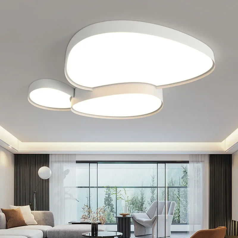 plafonnier led moderne noir blanc doré simple éclairage intérieur chambre salon télécommande lumière froide