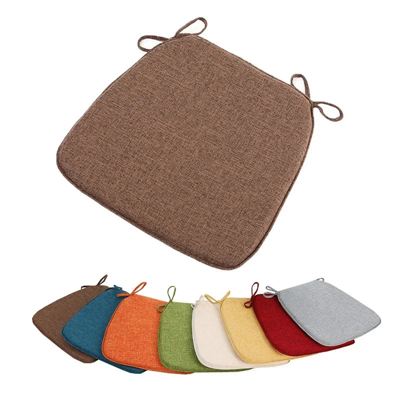 coussin chaise mousse mémoire forme carrée toile lin moderne ruban fixation coloris variés