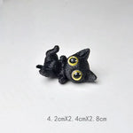 figurines chats miniature résine noir blanc yeux jaunes brillants cartoon mignon décoration erotiquecollector