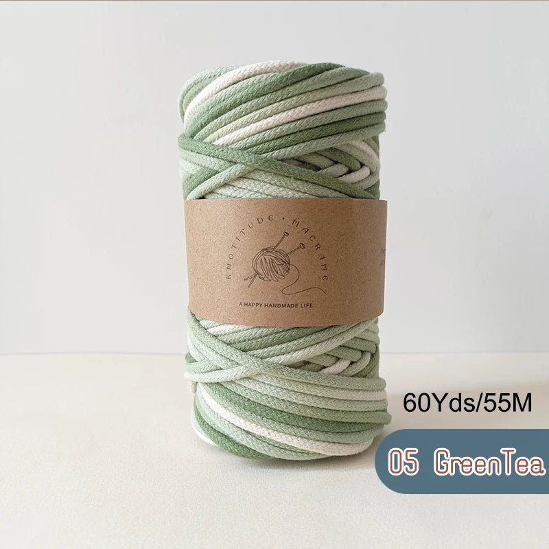 corde tressée macramé pastel haute ténacité 100% coton créative boucle métallique écologique artisanale