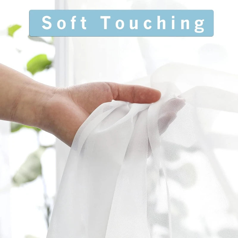 rideaux blancs plis tulles modernes translucides salon chambre coucher haute qualité